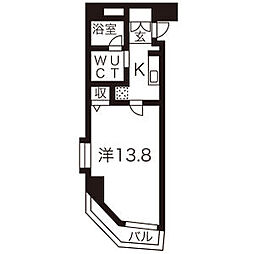 エスポアール光洋 1Kの間取図画像