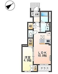 イーハトーブ 1LDKの間取図画像