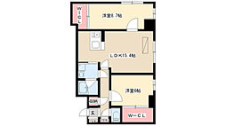 サリジェール瑞穂 2LDKの間取図画像