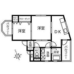 MAマンション 2DKの間取図画像
