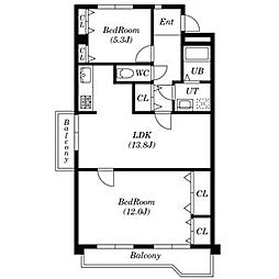 ピースキャピタル上菅 2LDKの間取図画像