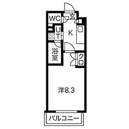 シテイライフ藤ヶ丘西 1Kの間取図画像