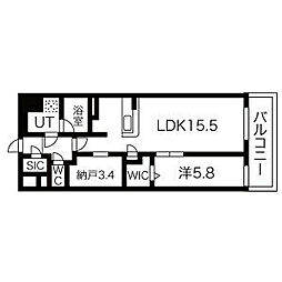 JMF-Residence名駅南 1SLDKの間取図画像