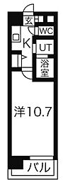 ビアバンス 1Kの間取図画像
