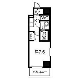 エスリード栄ラ・ヴィ 1Kの間取図画像
