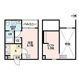 VoirleCiel 1Kの間取図画像