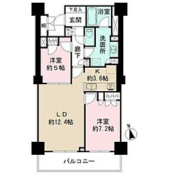 グランスイート千種タワー 2LDKの間取図画像