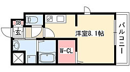 パルティール吹上アネックス ワンルームの間取図画像