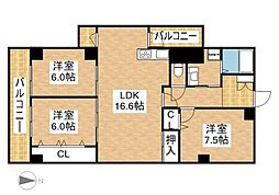 第三小島ビル 3LDKの間取図画像