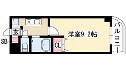 シテイライフ田代 1Kの間取図画像