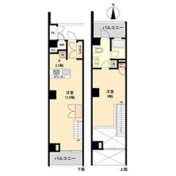 スクエア名駅南 1LDKの間取図画像