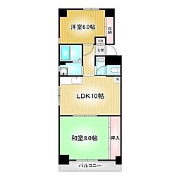 牧の原ビル 2LDKの間取図画像