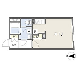 MTM東別院 1Kの間取図画像