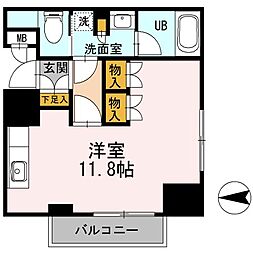 カスタリア栄 ワンルームの間取図画像