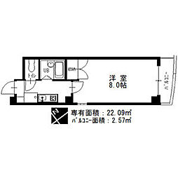 シャトー村瀬・千代田 1Kの間取図画像