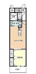 Wisteria東春田 1LDKの間取図画像