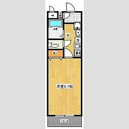 竹の山シールドハイツ 1Kの間取図画像
