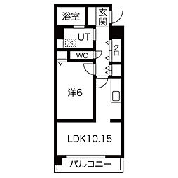 オレンジスクエア 1LDKの間取図画像