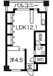 名星ビル 1LDKの間取図画像