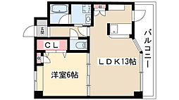 ウイステリア妙音通 1LDKの間取図画像