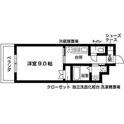エルメディオ千種 1Kの間取図画像