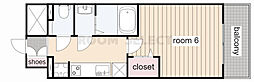 ディアレイシャス矢場町 1Kの間取図画像