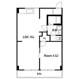 東山ハイホーム 1LDKの間取図画像