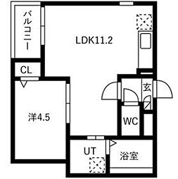 Jack sambanIII 1LDKの間取図画像