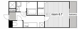 コンフォート・テラス 1Kの間取図画像