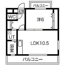 エトワール白金 1LDKの間取図画像