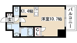 プレサンス東別院駅前コネクション ワンルームの間取図画像