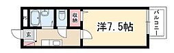 猪高台フルール 1Kの間取図画像