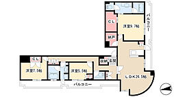 千種タワーヒルズ 3SLDKの間取図画像