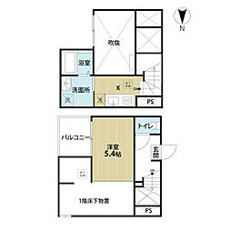 クラッセ上流 ワンルームの間取図画像