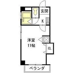 ティアイ池下 1Kの間取図画像