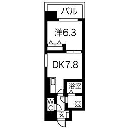 サンシアルザ上前津 1LDKの間取図画像