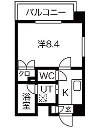 シテイライフ明が丘 1Kの間取図画像