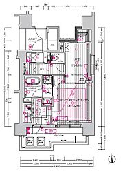 プレサンスロジェ金山駅前 1LDKの間取図画像