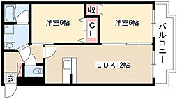 光陽ビル 2LDKの間取図画像