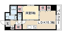 プレステージ新栄 1LDKの間取図画像