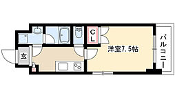 アマーレ葵 1Kの間取図画像