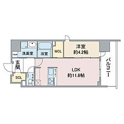 URBAN-HEALHISAYAODORIPARK 1LDKの間取図画像