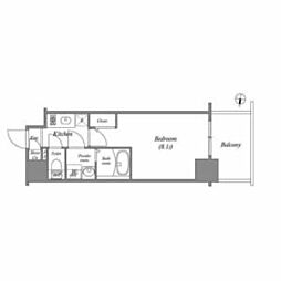 エスリード新栄マルス 1Kの間取図画像
