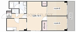 アーバンハイツ葵 2LDKの間取図画像