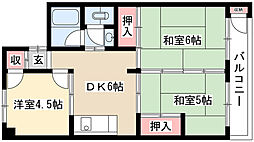 若山ビル 3DKの間取図画像