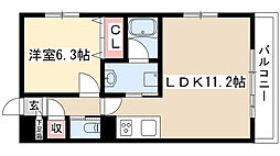 レージュ桜山 1LDKの間取図画像