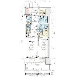 エステムコート名古屋ルノン 1DKの間取図画像