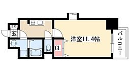 クピットガーデン千代田 1Kの間取図画像
