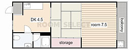 喜久和マンション 2DKの間取図画像