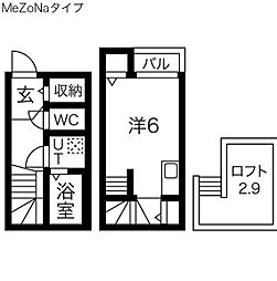 ルークス名古屋 ワンルームの間取図画像